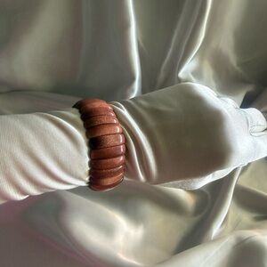 Chunky Gold Sandstone Stretch Bracelet